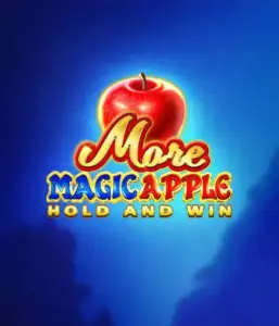 Enter the magical realm of the More Magic Apple slot game by 3 Oaks Gaming, featuring a glistening red apple against a vivid blue background. This graphic captures the enchanting theme with a touch of mystery. Ideal for fans of fantasy, the vibrant visuals and enticing artwork ensure it captures attention. 